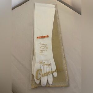 Crescendoe White Long Gloves new old stock fabric 50s / 60s vintage retro